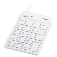 BUFFALO スリムテンキーボード USB2．0ハブ(2ポート)/Tabキー付き ホワイト BSTKH08WH