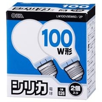 オーム電機 PS60形・E26口金 電球形蛍光灯 ホワイト 95Wシリカ電球タイプ 2個入り LW100V95W60/2P