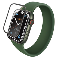 エレコム Apple Watch Series 7(45mm)用フルカバーガラスフィルム セラミックコート/硬度10H超/フルラウンド設計/指紋防止/飛散防止設計/気泡・傷・汚れ防止 AW-21AFLGCR
