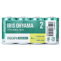 アイリスオーヤマ BIGCAPA basic+ 単2アルカリ乾電池4本パック LR14BBP/4S