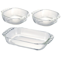 ハリオ 耐熱ガラス製トースター皿 3個セット HTZ2808ﾀｲﾈﾂｶﾞﾗｽﾄ-ｽﾀ-ｻﾞﾗ3P