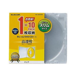 エレコム Blu-ray/DVD/CDケース(スリム/PS/1枚収納) 10パック CCD-JSCS10シリーズ クリア CCD-JSCS10CR-イメージ2