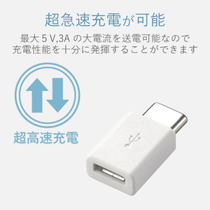 エレコム USB2．0変換アダプタ(Type-C-micro-B) ホワイト MPAMBFCMADNWH-イメージ4