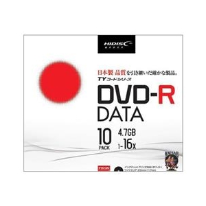 磁気研究所 データ用DVD-R 4．7GB 1-16倍速対応 インクジェットプリンタ対応 10枚入り HI DISC TYシリーズ TYDR47JNP10SC-イメージ1