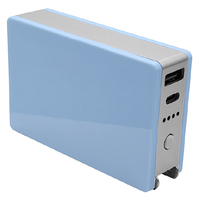ラスタバナナ Type-C1ポート/USB1ポート AC付リチウム充電器 5000mAh 3A ブルー RLI050AC3A01BL