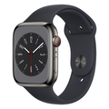 Apple Apple Watch Series 8(GPS + Cellularモデル)- 45mm グラファイトステンレススチールケースとミッドナイトスポーツバンド - レギュラー MNKU3J/A