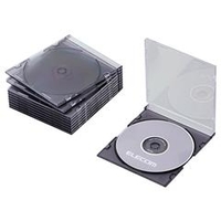 エレコム Blu-ray/DVD/CDケース(スリム/PS/1枚収納) 10パック CCD-JSCS10シリーズ クリアブラック CCD-JSCS10CBK
