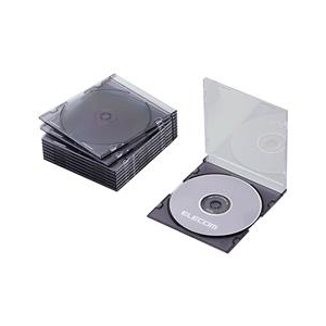 エレコム Blu-ray/DVD/CDケース(スリム/PS/1枚収納) 10パック CCD-JSCS10シリーズ クリアブラック CCD-JSCS10CBK-イメージ1