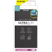 エレコム iPhone 14 Pro用ソフトレザーケース 薄型 磁石付 ブラック PMA22CPLFUBK