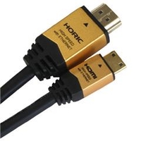 ホーリック HDMI(タイプA)-HDMI(タイプC)コネクタ HDMIミニケーブル エコパッケージ(1．0m) ゴールド HDM10-020MNG