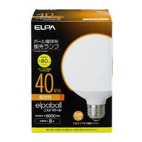 エルパ 40W形 E26口金 電球形蛍光灯 3波長形電球色 21Wボール球タイプ 1個入り EFG10EL/8-G042