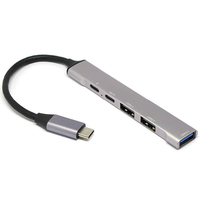 ルートアール USB Type-C OTG HUB PD給電対応 USB3．0/2．0合計4ポート シルバー RUH-OTGTPU4