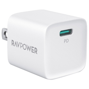 SUNVALLEY JAPAN RAVPower PD20W USB-C 1ポート 急速充電器 ホワイト RP-PC1027 WH-イメージ1