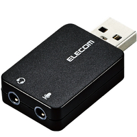 エレコム USBオーディオ変換アダプタ ブラック USB-AADC01BK