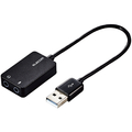 エレコム USBオーディオ変換アダプタ ブラック USB-AADC02BK
