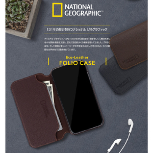 National Geographic iPhone SE(第3世代)/SE(第2世代)/8/7用Eco-Leather FOLIO CASE ブラック NG19047I9-イメージ5