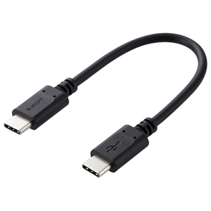 エレコム USB2．0ケーブル(C-C、PD対応) 0．1m ブラック MPA-CC01PNBK-イメージ1