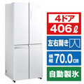ハイアール 406L 4ドア冷蔵庫 CORU Lite クリスタルホワイト JR-GX41A-W