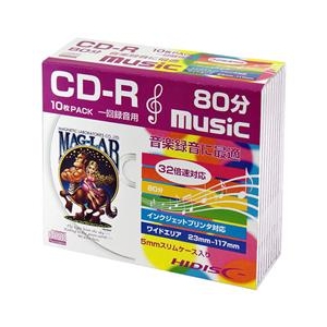 HI DISC 音楽用CD-R 80分 10枚入り HDCR80GMP10SC-イメージ1