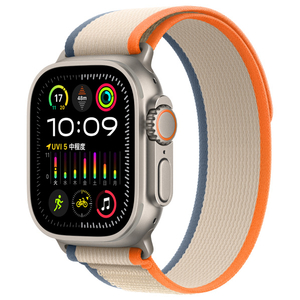 Apple Apple Watch Ultra 2(GPS + Cellularモデル)- 49mm チタニウムケースとオレンジ/ベージュトレイルループ-M/L MRF23J/A-イメージ1