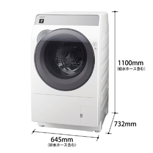 シャープ 【右開き】10．0kgドラム式洗濯乾燥機 クリスタルホワイト ESK10BWR-イメージ2