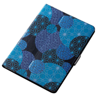 エレコム 10．2インチiPad(2020/2019)用西陣織ケース 手帳型 青丸紋 NJAIPAD8B