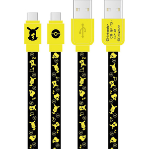 グルマンディーズ USB Type-C対応 同期&充電ケーブル ポケットモンスター ピカチュウ POKE-824A-イメージ1