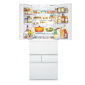 東芝 600L 6ドア冷蔵庫 VEGETA フロストホワイト GR-W600FZS(TW)-イメージ2