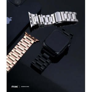 miak Apple Watch 49/45/44/42mm用METAL BAND ブラック SFBMA-W4244BK-イメージ10