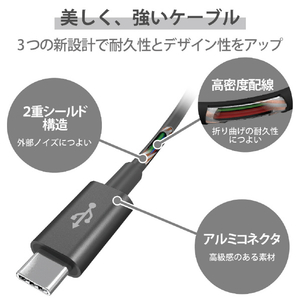 エレコム USB2．0ケーブル(C-C、USB PD対応、耐久仕様) 2．0m ブラック MPA-CCPS20PNBK-イメージ6