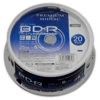 磁気研究所 録画用25GB 1-6倍速対応 BD-R追記型 ブルーレイディスク 20枚入り PREMIUM HI DISC HDVBR25RP20SP