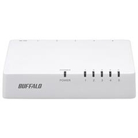BUFFALO 10/100Mbps対応スイッチングHub プラスチック筐体/電源外付けモデル(5ポート) ホワイト LSW4-TX-5EP/WHD
