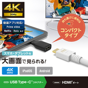 エレコム USB Type-C(TM)用HDMI映像変換アダプター ブラック MPA-CHDMIADBK-イメージ2