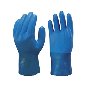 ショーワグローブ 塩化ビニール手袋 簡易包装耐油ビニロ-ブ1Pk袋=10双 青 L FC014FP-3563316-イメージ1