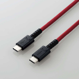 エレコム USB2.0ケーブル C-C/PD対応 高耐久 1.2m MPA-CCSPNRDシリーズ レッド MPA-CCS12PNRD-イメージ2