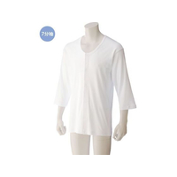 ケアファッション 7分袖大寸ワンタッチシャツ(紳士) ホワイト 3L FCP526403813305