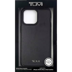 TUMI iPhone 15 Pro Max用本革 背面ケース BLACK TUHMP15XRBAK-イメージ1