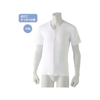 ケアファッション 半袖ワンタッチシャツ(2枚組)(紳士) ホワイト L FCP527108981502