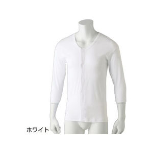 ケアファッション 7分袖ワンタッチシャツ(2枚組)(紳士) ホワイト LL FCP5274-08981603-イメージ1