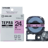 キングジム テプラ PROテープカートリッジ カラーラベル(パステル) 24mm幅 紫/黒文字 SC24V