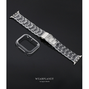 WEARPLANET Apple Watch 45mm用保護ケース付きクリアチェーンバンド クリア WP23102AW-イメージ13