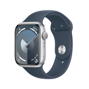 Apple Apple Watch Series 9(GPSモデル)- 45mm シルバーアルミニウムケースとストームブルースポーツバンド - S/M MR9D3J/A-イメージ1
