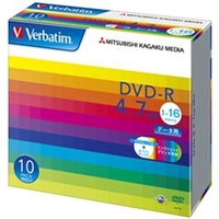 Verbatim データ用DVD-R 4．7GB 1-16倍速 インクジェットプリンタ対応 10枚入り DHR47JP10V1