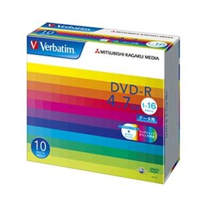 Verbatim データ用DVD-R 4．7GB 1-16倍速 インクジェットプリンタ対応 10枚入り DHR47JP10V1-イメージ1