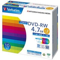 Verbatim データ用DVD-RW 4．7GB 1-2倍速 CPRM対応 10枚入り DHW47NDP10V1