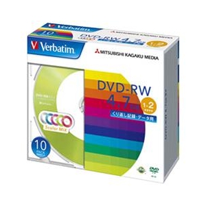 Verbatim データ用DVD-RW 4．7GB 1-2倍速 カラーミックス 10枚入り DHW47NM10V1-イメージ1
