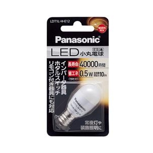 パナソニック LED電球 E12口金 0．5W小丸電球 電球色相当 1個入り LDT1LHE12-イメージ1