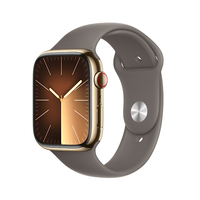 Apple Apple Watch Series 9(GPS + Cellularモデル)- 45mm ゴールドステンレススチールケースとクレイスポーツバンド - M/L MRMT3J/A