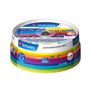 Verbatim データ用DVD-R DL 8．5GB 2-8倍速 インクジェットプリンタ対応 スピンドルケース 25枚入り DHR85HP25V1-イメージ1