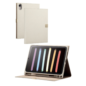 エレコム iPad mini 第6世代用フラップケース ソフトレザー &me フリーアングル スリープ対応 グレージュ TB-A23SWVJMGB-イメージ8